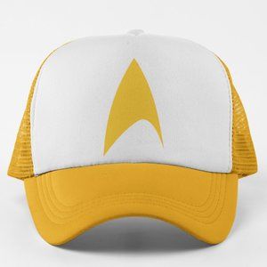 NEW Star Trek Starfleet Badge Logo Foam Trucker Mesh Snapback Hat 2-TONE: GOLDEN